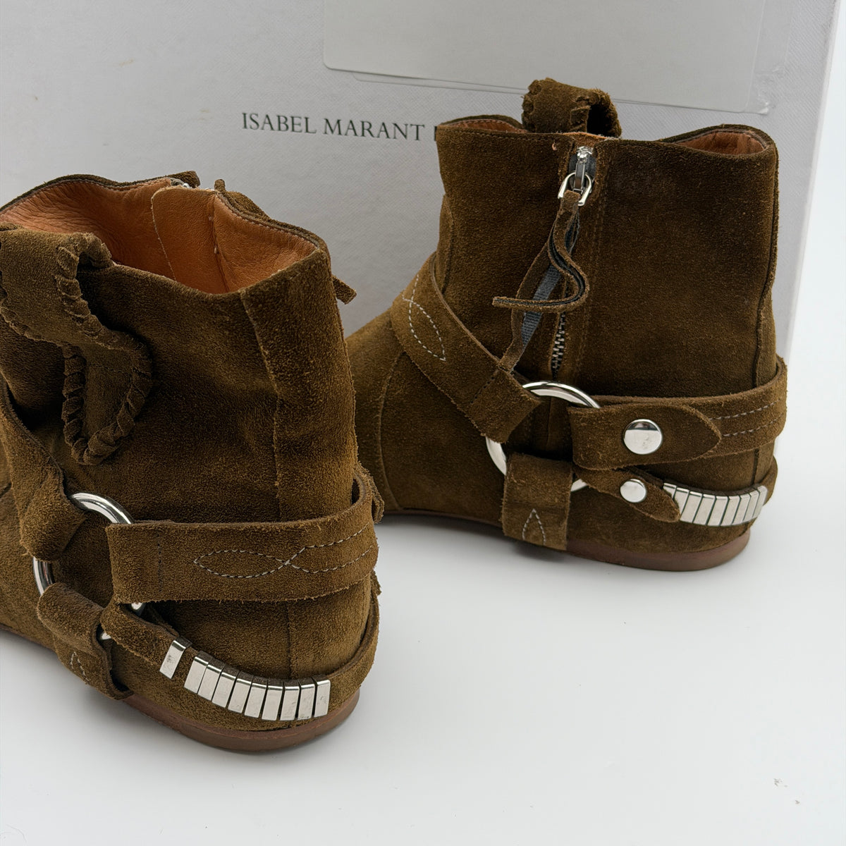 Brown Suede Boots - Size 38