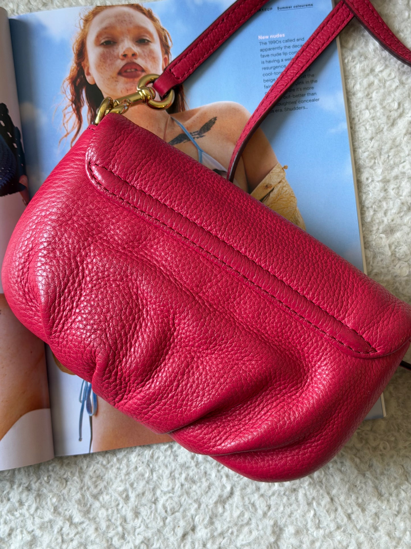 Raspberry Leather Handbag