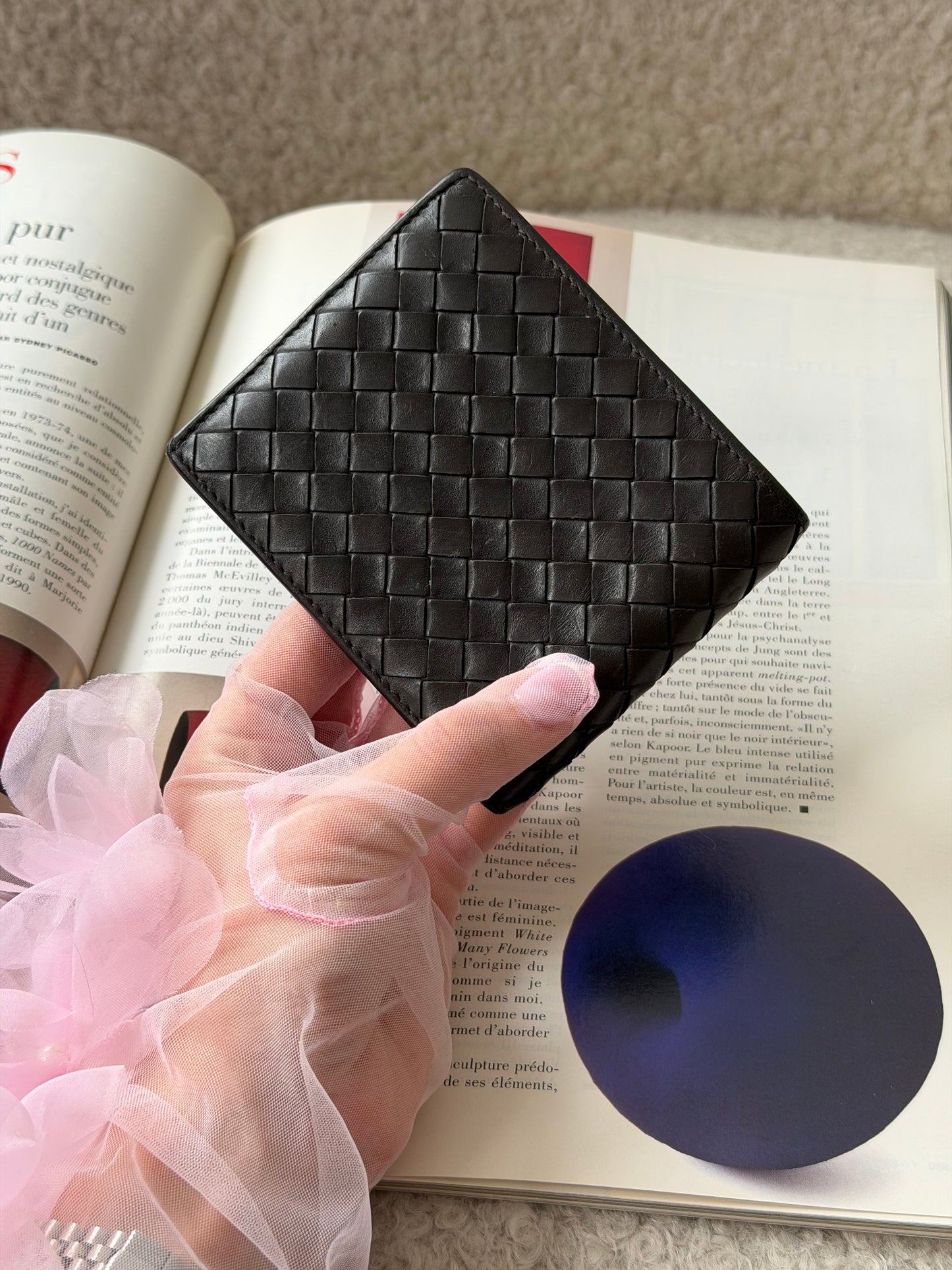 Black Intrecciato Leather Wallet - Pre-Owned