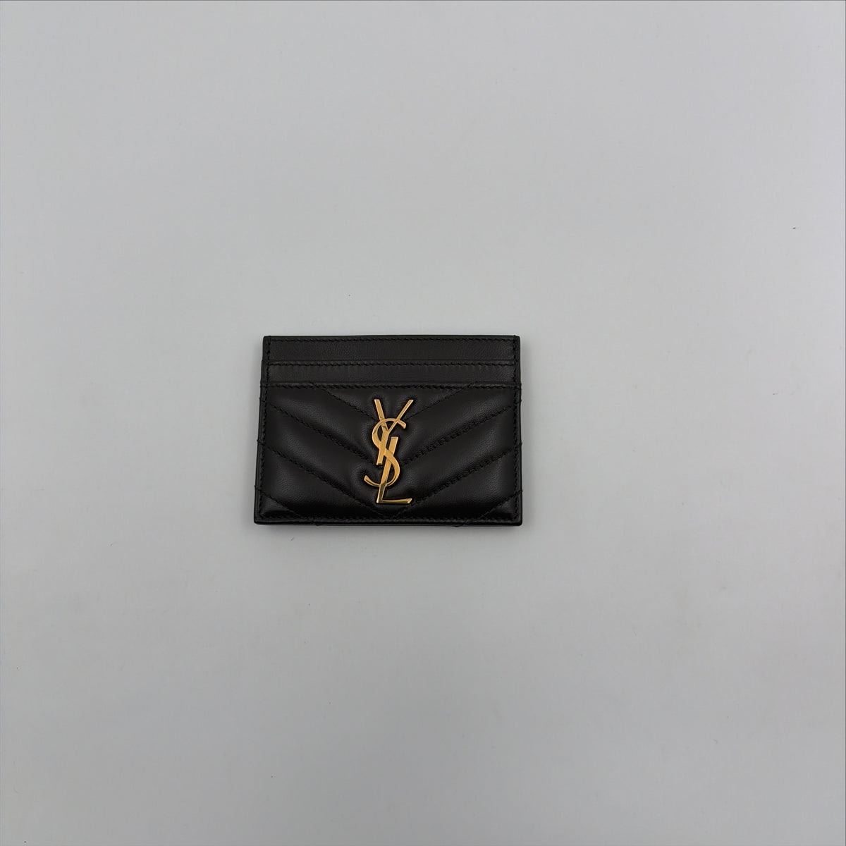 Pre-Owned Green Lambskin Leather Cardholder