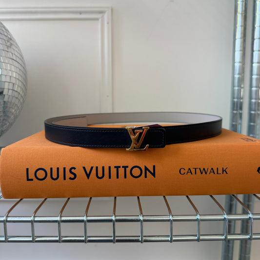 Pre-Owned Gold-Tone Initiales Leather Belt