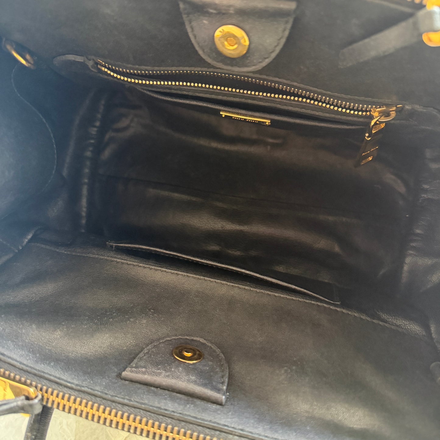 Pre-Owned Blue Leather Motocross Tote Bag