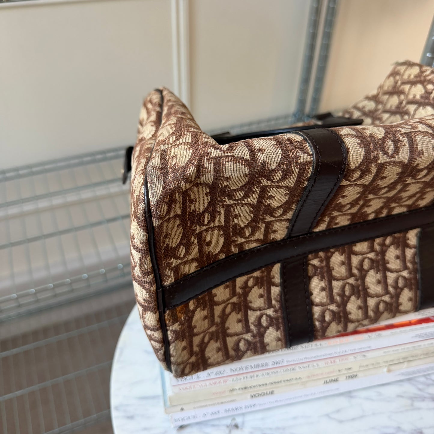 Pre-Owned Brown Trotter Canvas Boston Bag