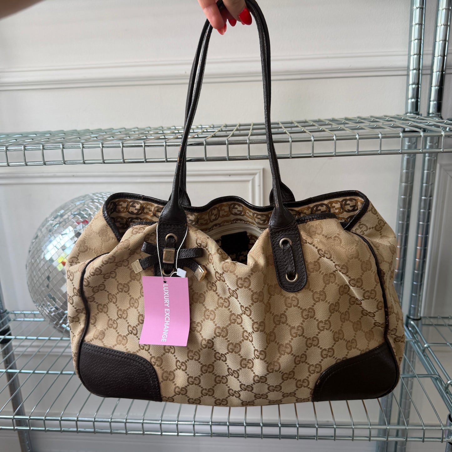 Pre-Owned Beige GG Canvas Princy Shopper Tote