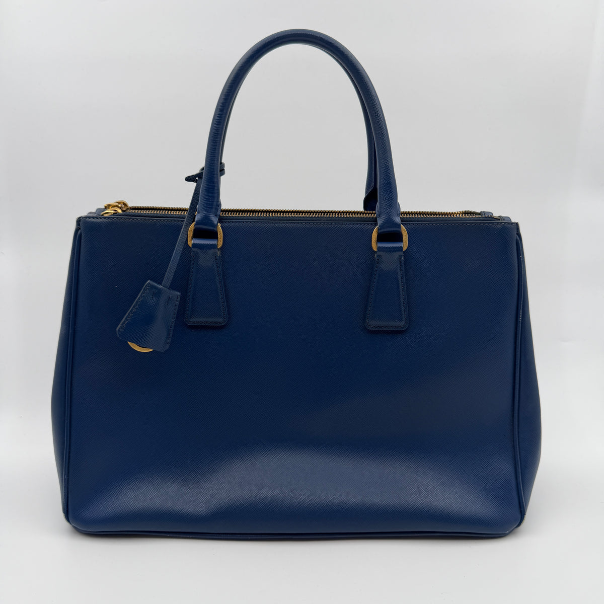 Pre-Owned Blue Saffiano Leather Galleria