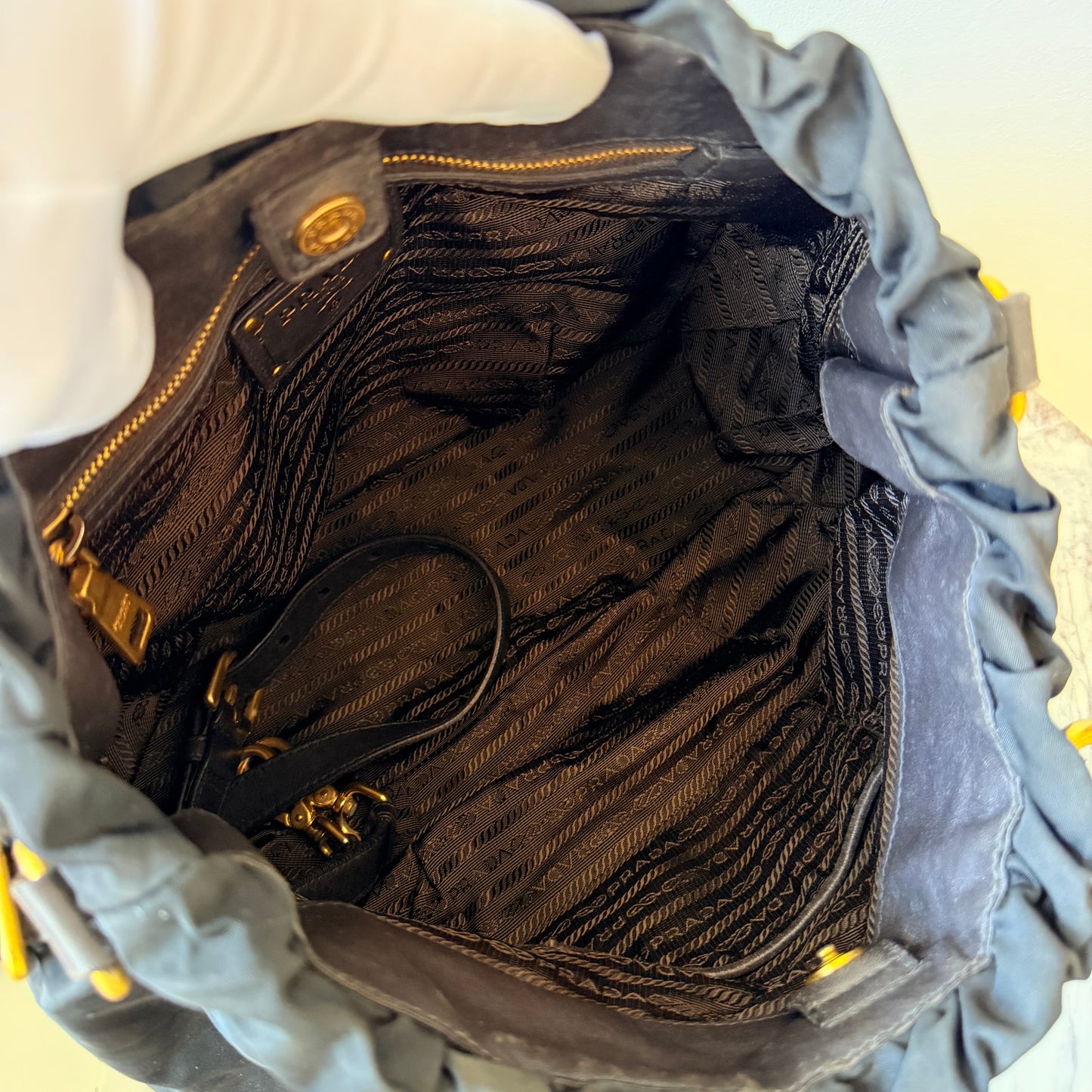 2000s Vintage Two Way Black Nylon Tote Bag