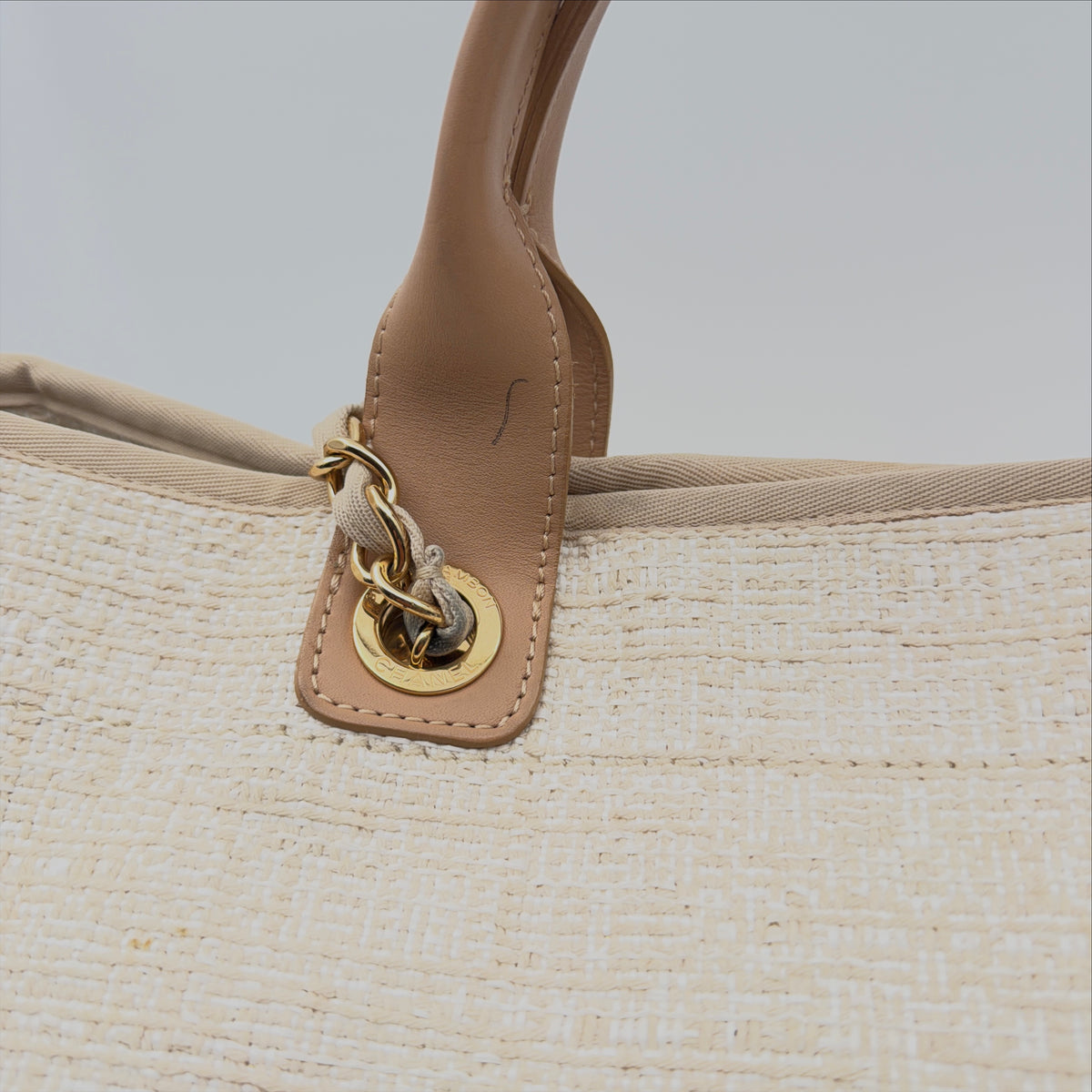 Pre-Owned Beige Tweed Deauville Shopper Tote