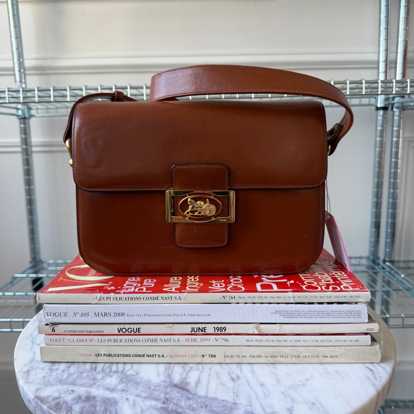 Pre-Owned Tan Box Leather Shoulder Bag