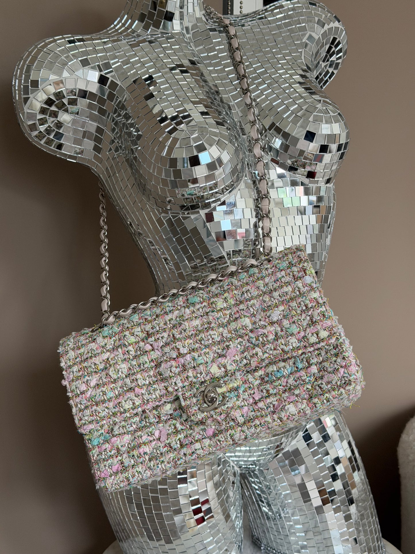 Pre-Owned Multicolour Fabric Medium Classic Double Flap Shoulder Bag