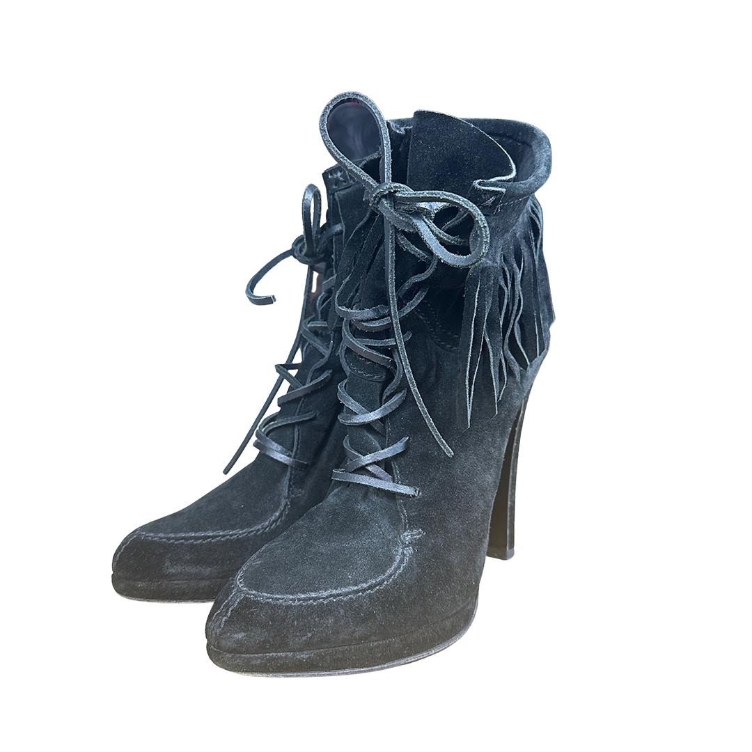 Balmain Suede Fringed Boots