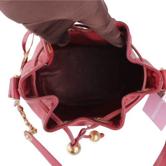 Red Caviar Triple CC Bucket Bag