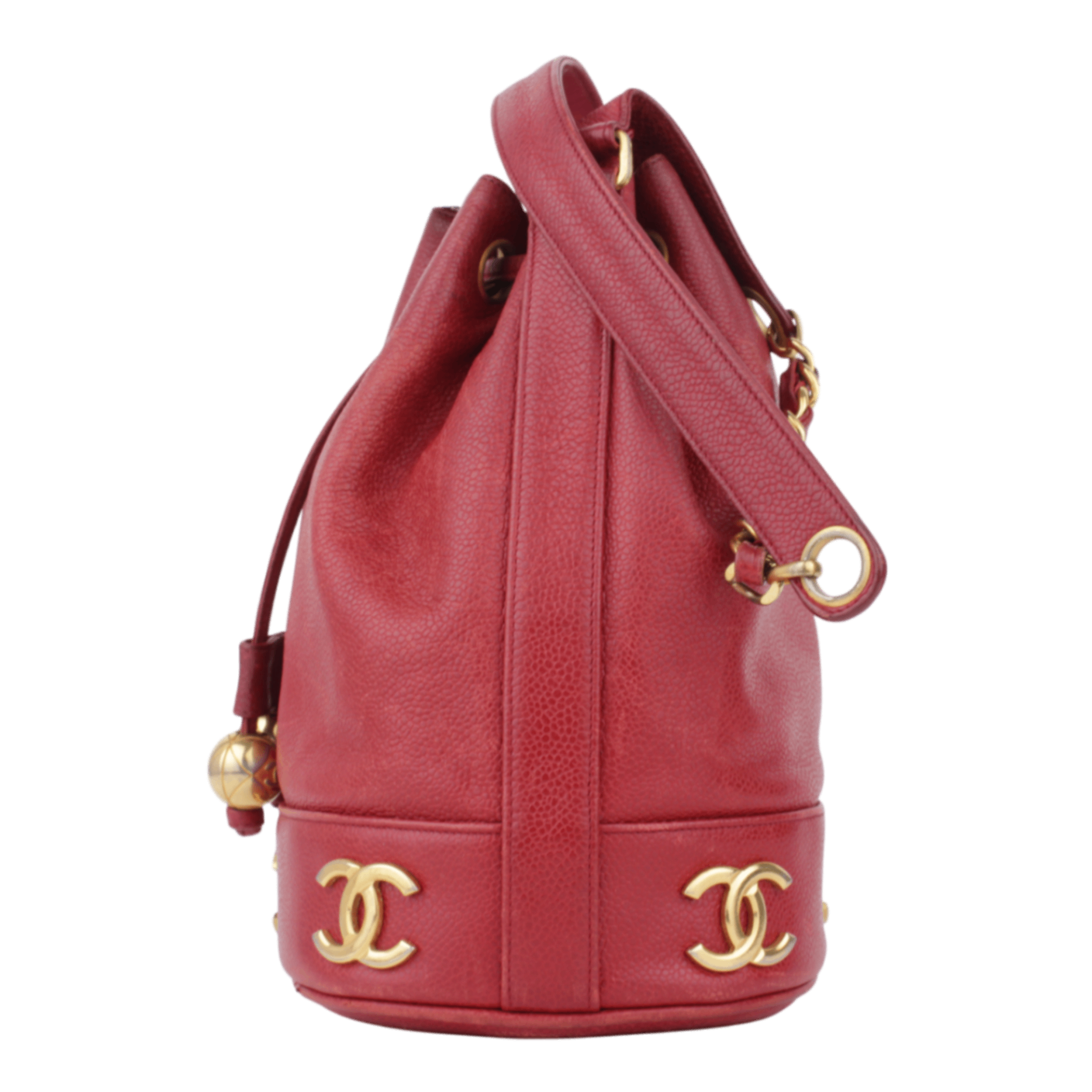 Red Caviar Triple CC Bucket Bag