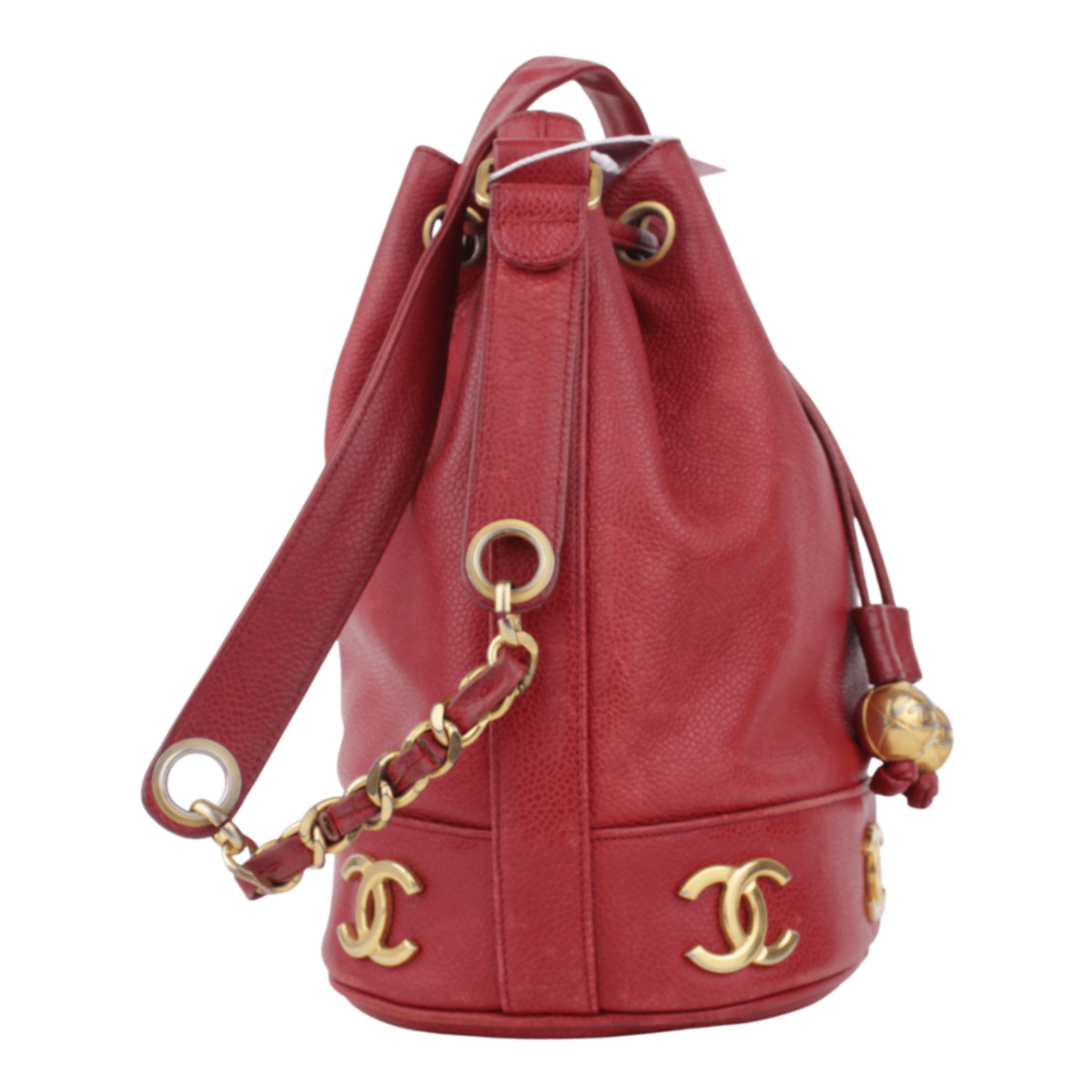 Red Caviar Triple CC Bucket Bag