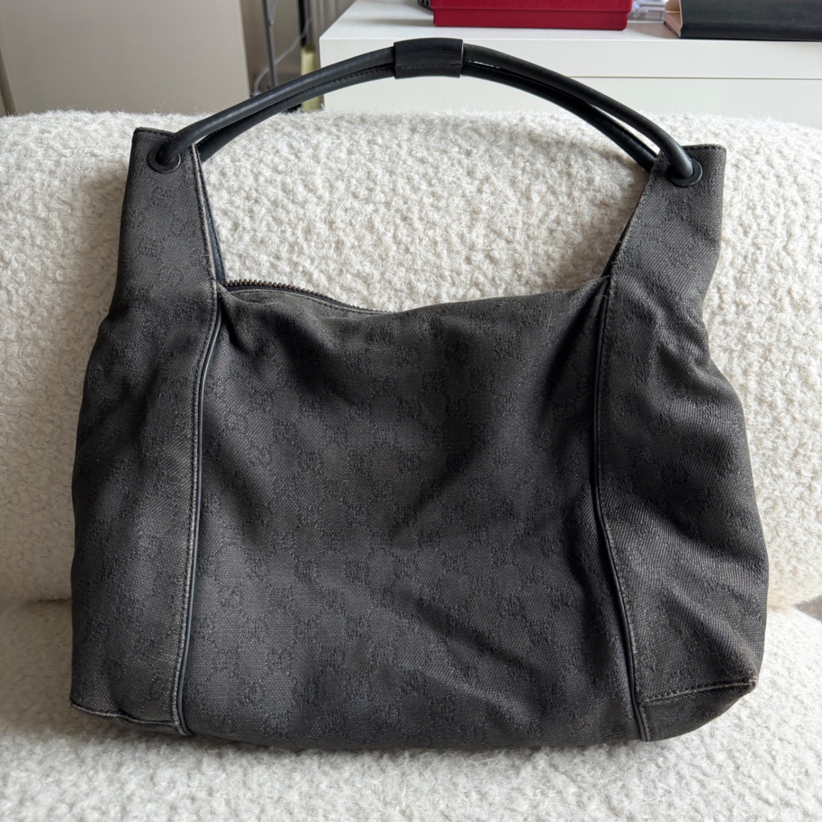 Black GG Canvas Handbag