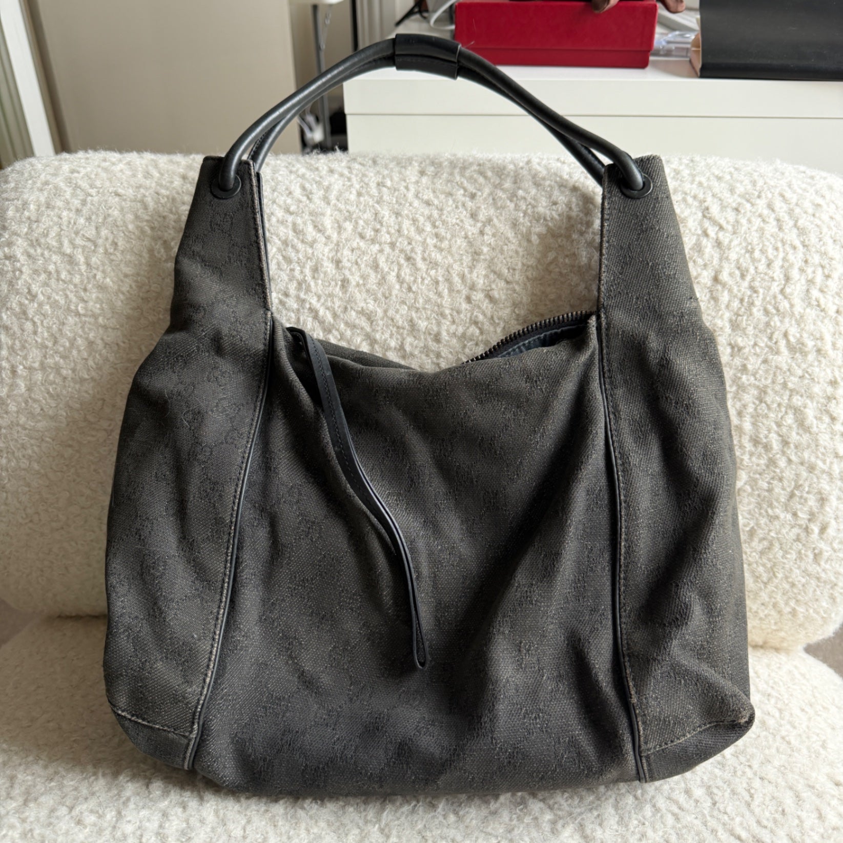 Black GG Canvas Handbag