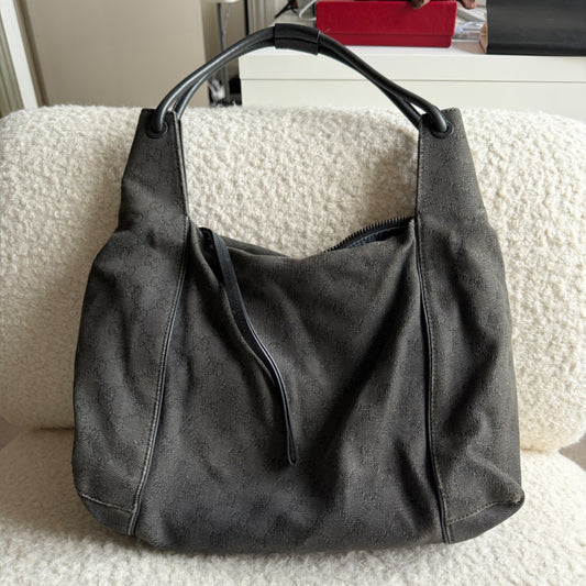 Black GG Canvas Handbag