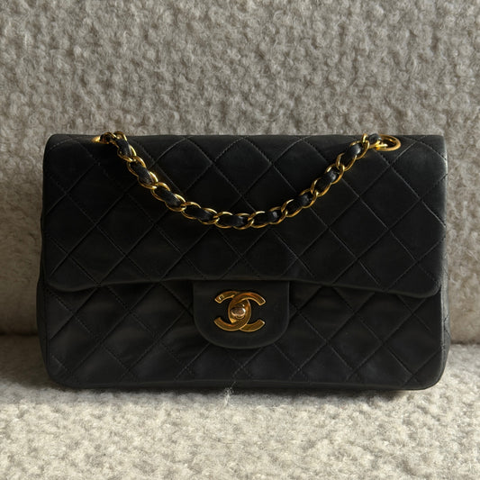 1994-96 Black Lambskin Small Classic Double Flap Handbag
