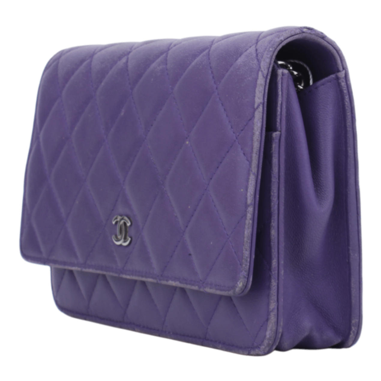 2015-16 Purple Lambskin Leather Wallet on Chain Handbag