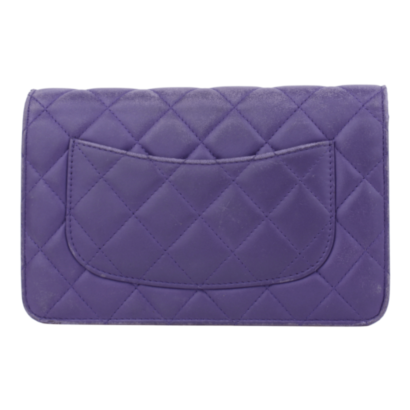2015-16 Purple Lambskin Leather Wallet on Chain Handbag