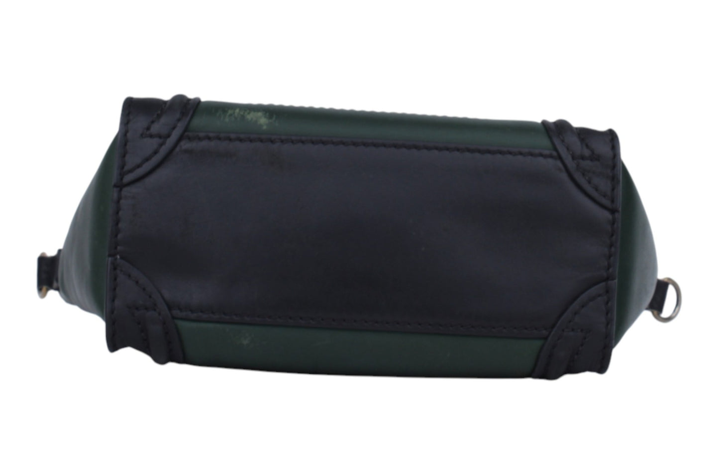 Green/Black Calfskin Leather Nano Luggage Handbag