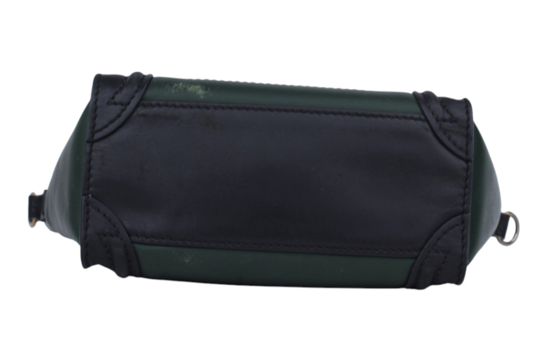 Green/Black Calfskin Leather Nano Luggage Handbag