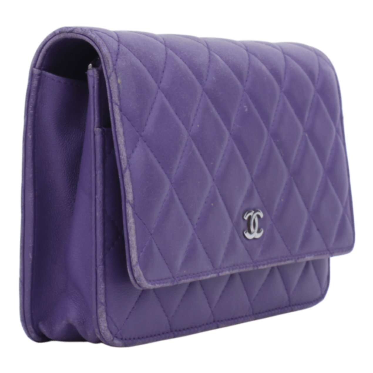 2015-16 Purple Lambskin Leather Wallet on Chain Handbag