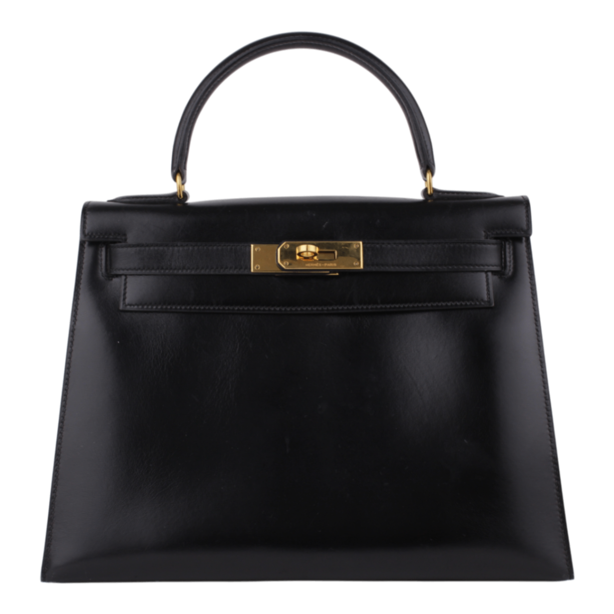 Noir Box Leather Kelly 28