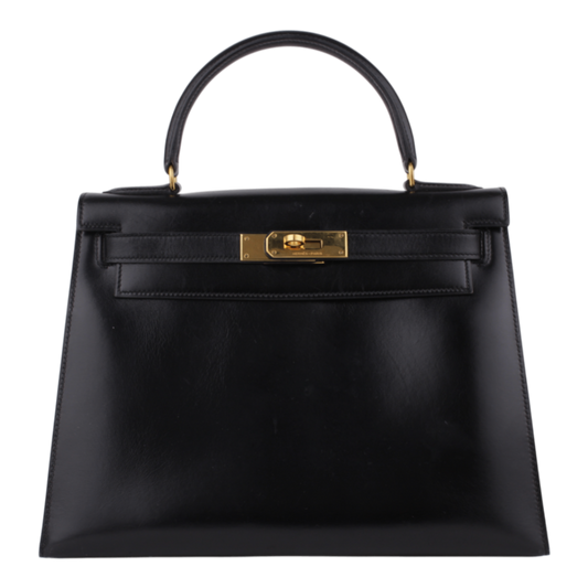 Noir Box Leather Kelly 28