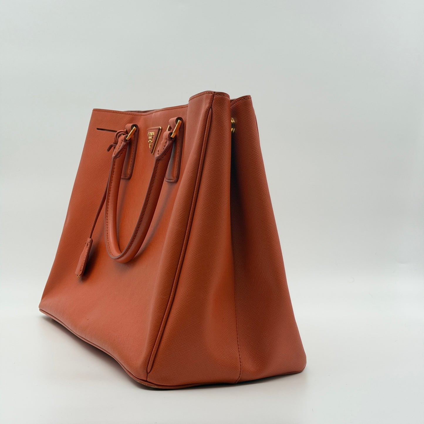 Pre-Owned Orange Saffiano Leather Large Galleria Shopper Tote