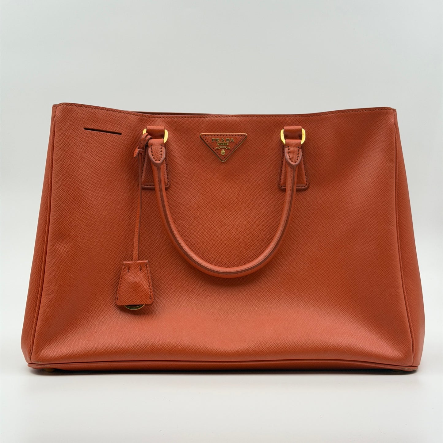 Pre-Owned Orange Saffiano Leather Large Galleria Shopper Tote