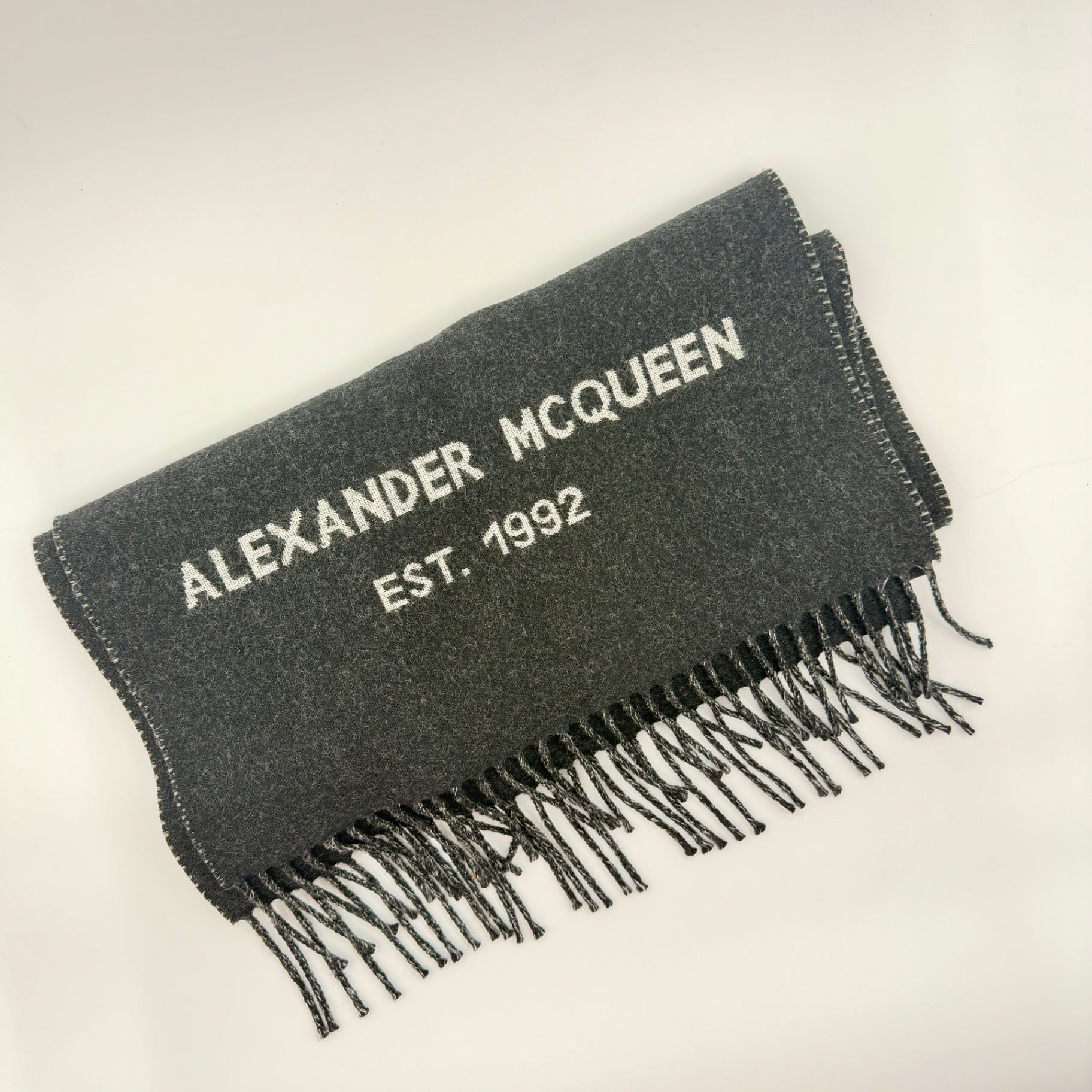 Pre-Owned Black Wool Scarf 