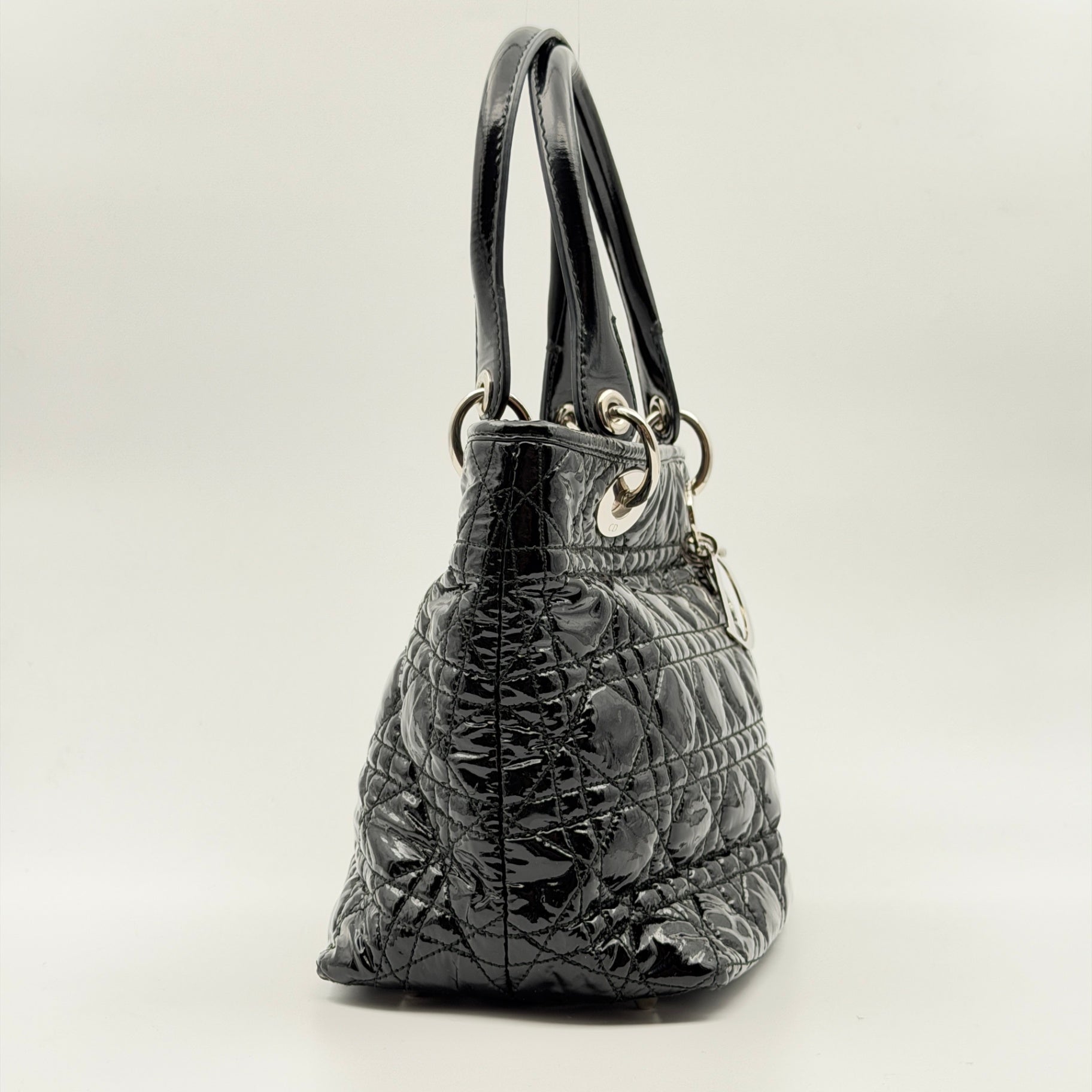 Pre-Owned Black Patent Slouchy Lady Dior Handbag