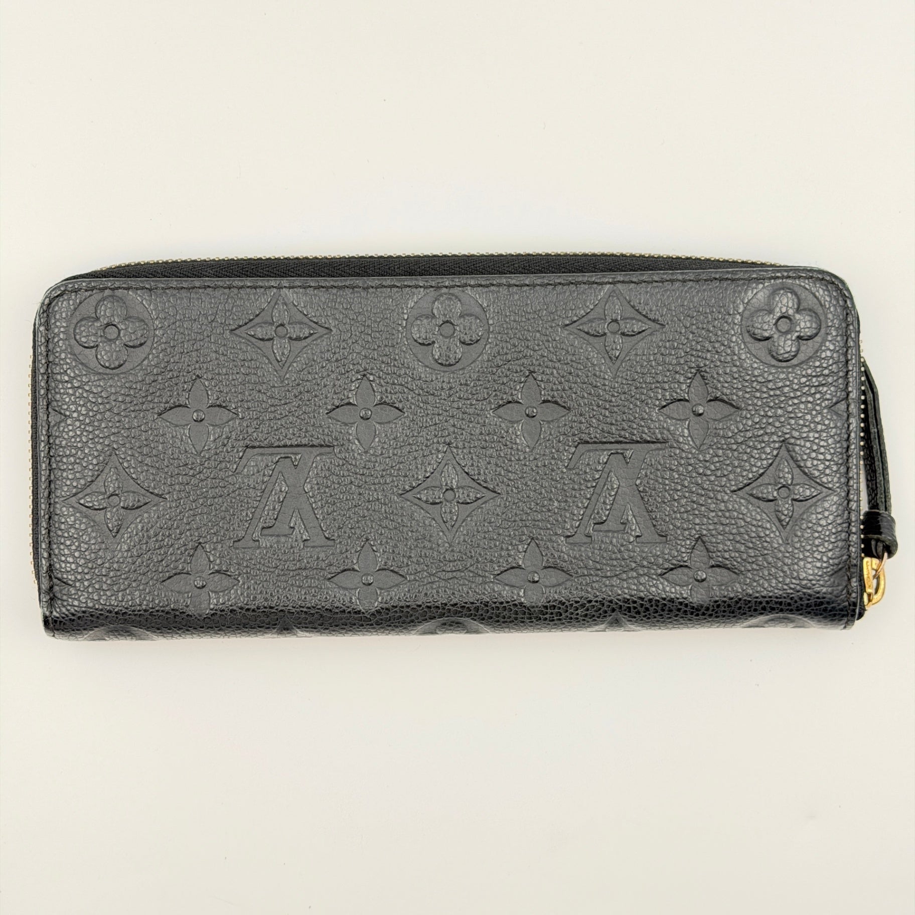 Pre-Owned Black Monogram Empreinte Leather Zip Wallet