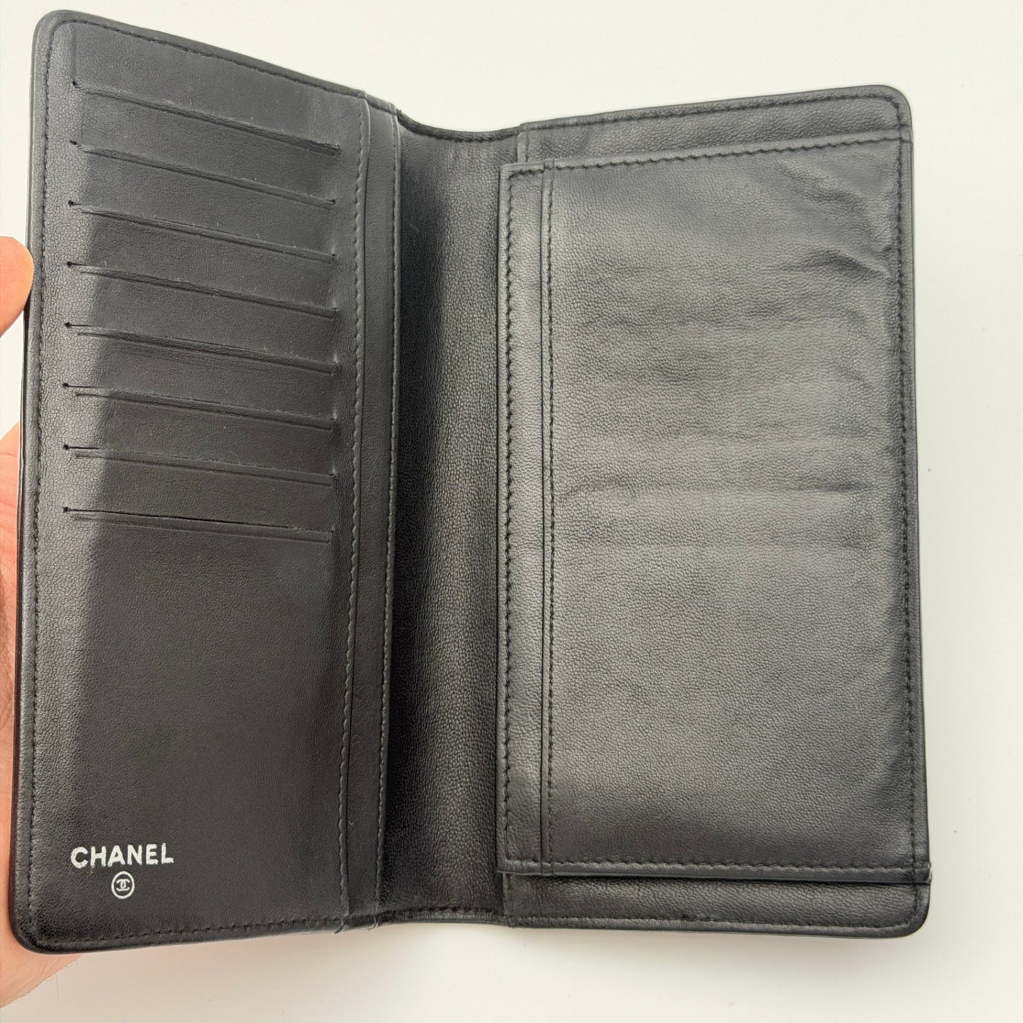 Pre-Owned Black 'Boy' Lambskin Organiser Wallet