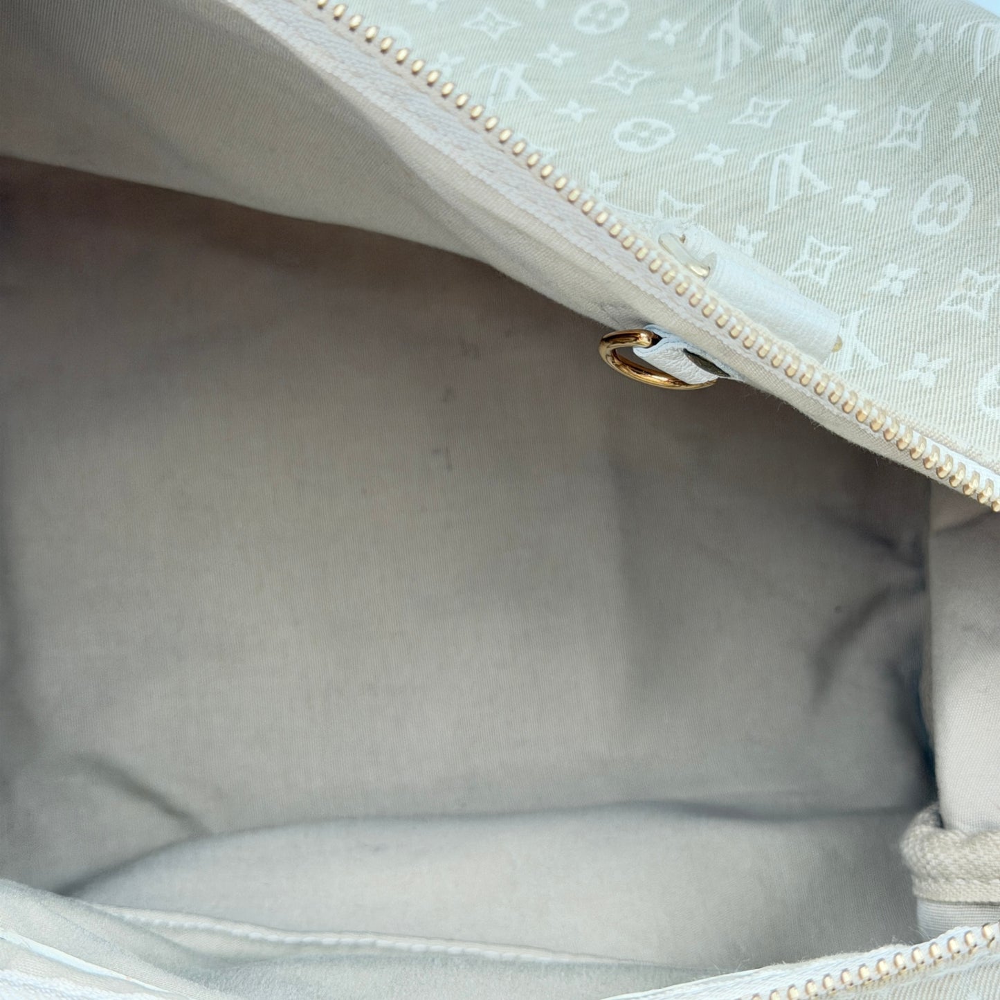 Pre-Owned Beige Mini Lin Canvas Speedy 30