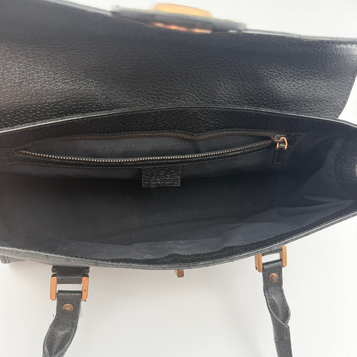 Pre-Owned Black GG Canvas Handbag