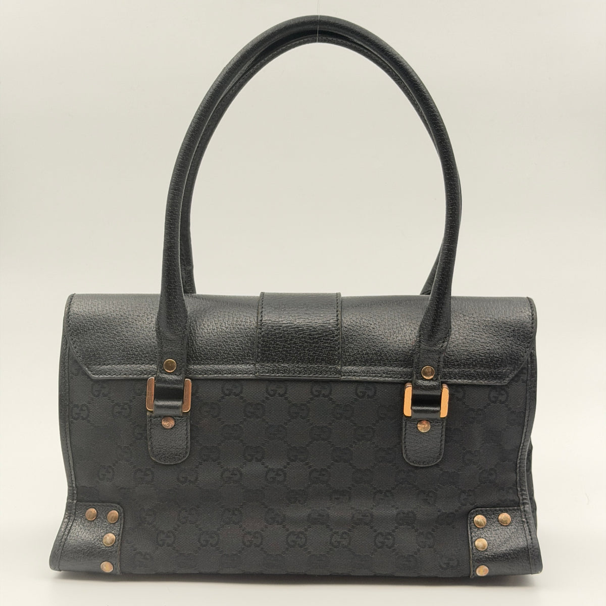 Pre-Owned Black GG Canvas Handbag