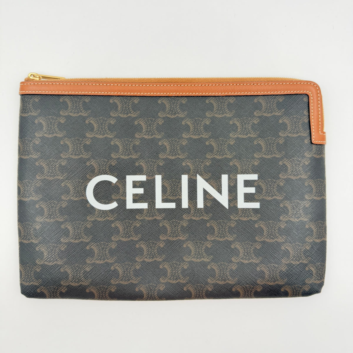 Pre-Owned Brown Macadam Canvas Clutch Bag