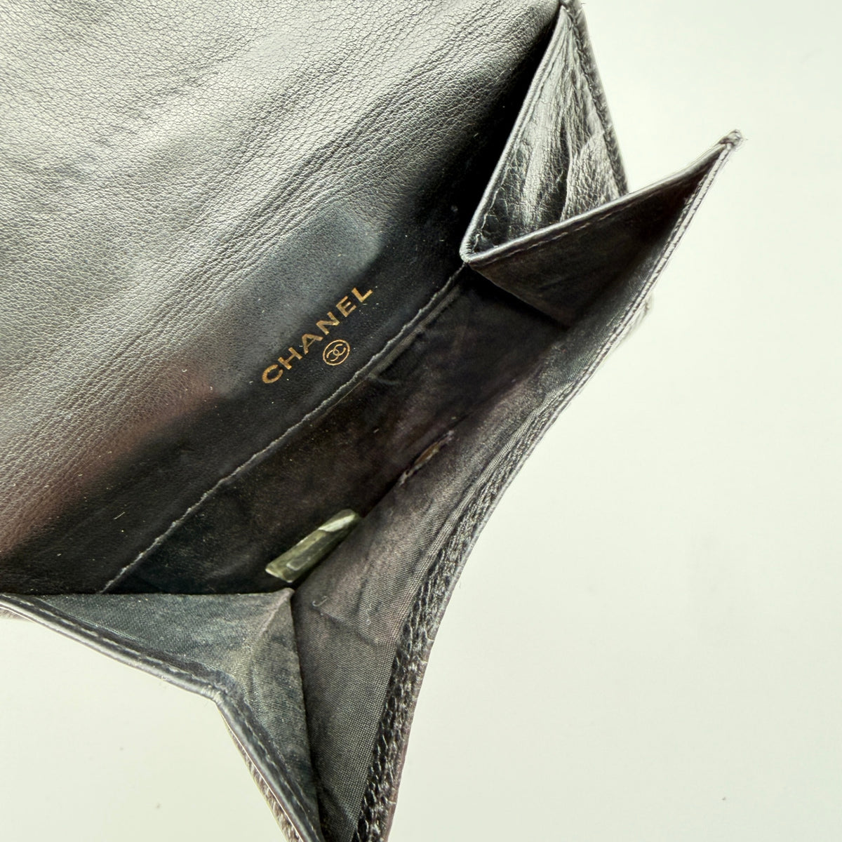 Pre-Owned Black 'Timeless' Caviar Leather Wallet