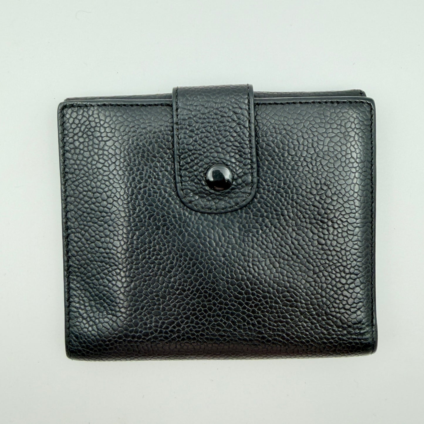 Pre-Owned Black 'Timeless' Caviar Leather Wallet