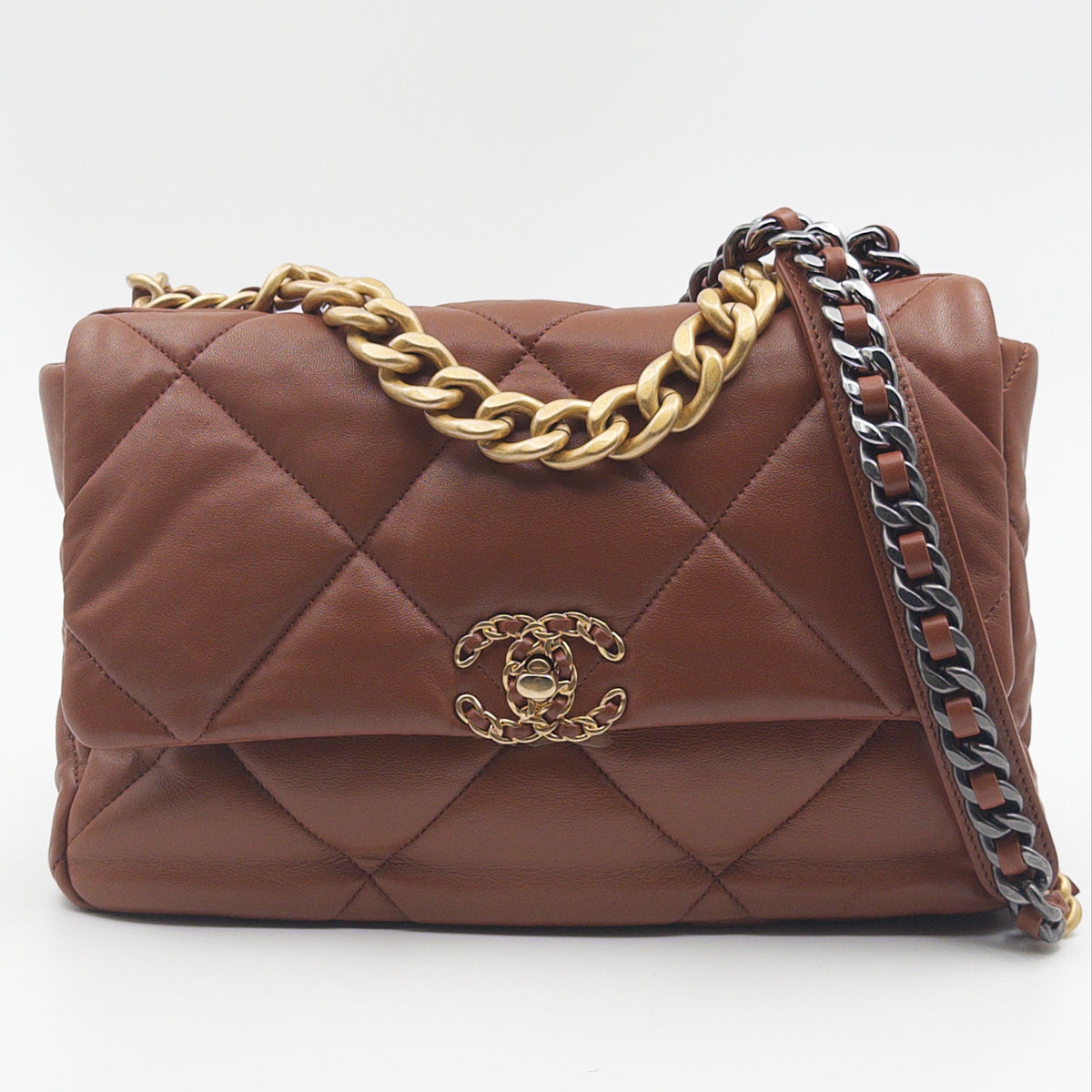 Pre-Owned Chocolate Brown '19' Crossbody Bag