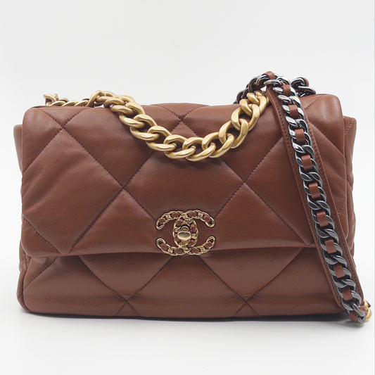 Pre-Owned Chocolate Brown '19' Crossbody Bag