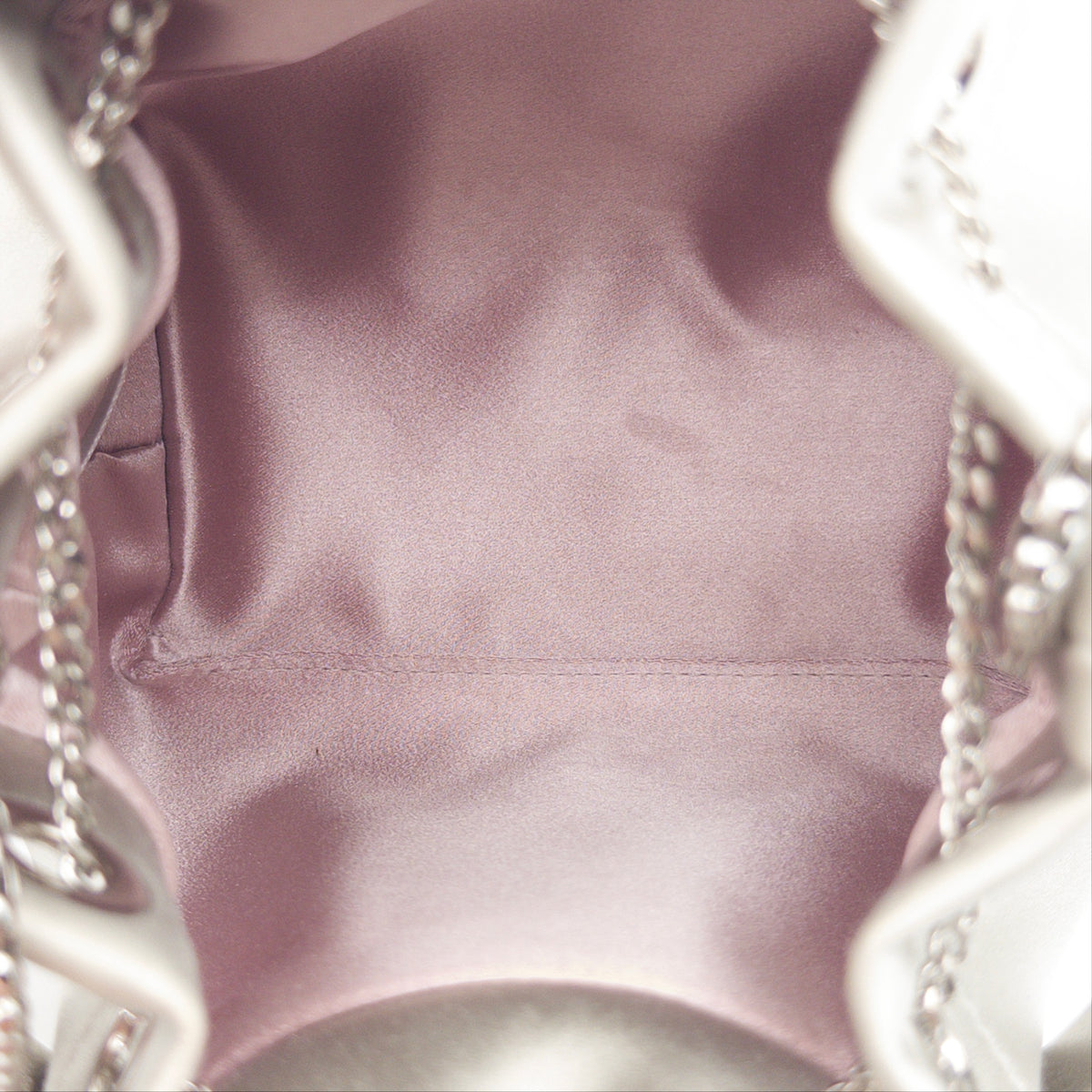 Pre-Owned Silver Bon Bon Satin Bucket Bag