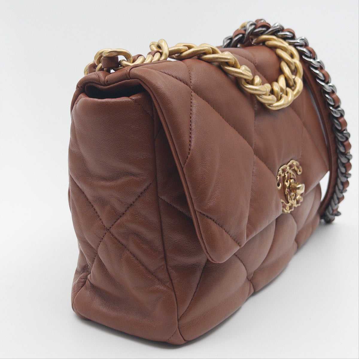 Pre-Owned Chocolate Brown '19' Crossbody Bag