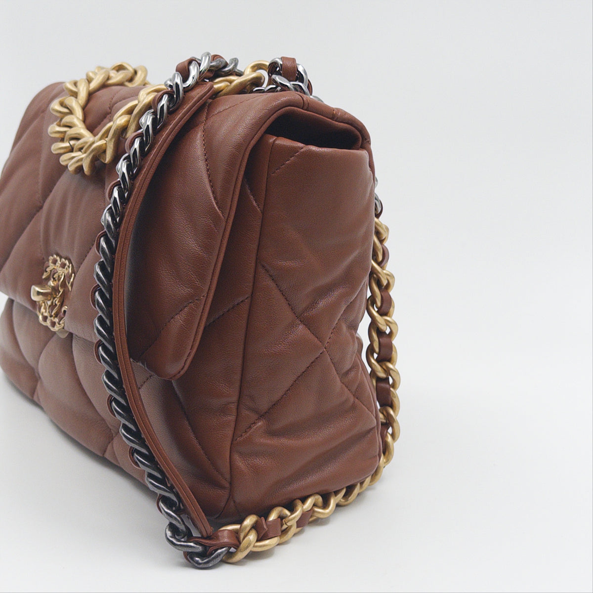 Pre-Owned Chocolate Brown '19' Crossbody Bag