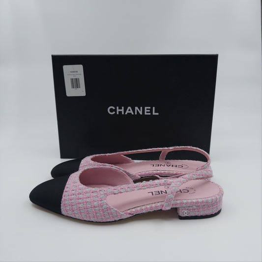 Pre-Owned Pink 39.5 Tweed Pumps