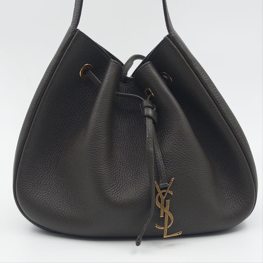 Pre-Owned Grey Leather Paris VII Small Hobo Bag