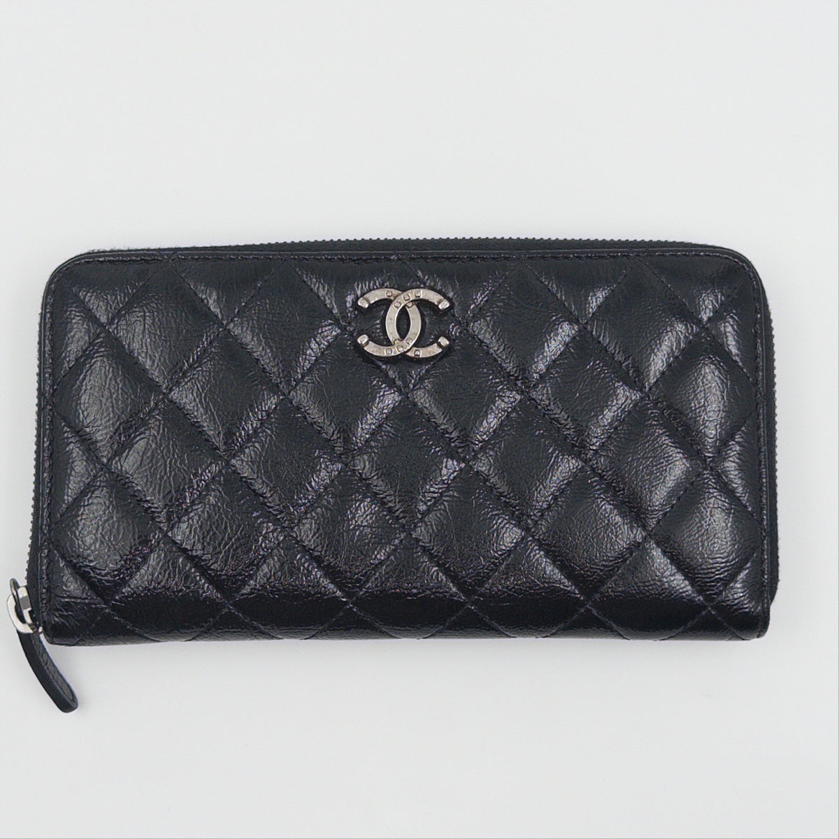 Pre-Owned Patent Calfskin Leather Wallet