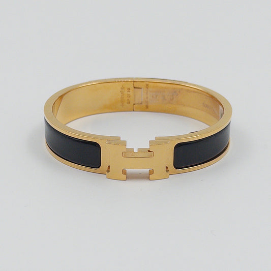 Pre-Owned Black Clic H Bracelet