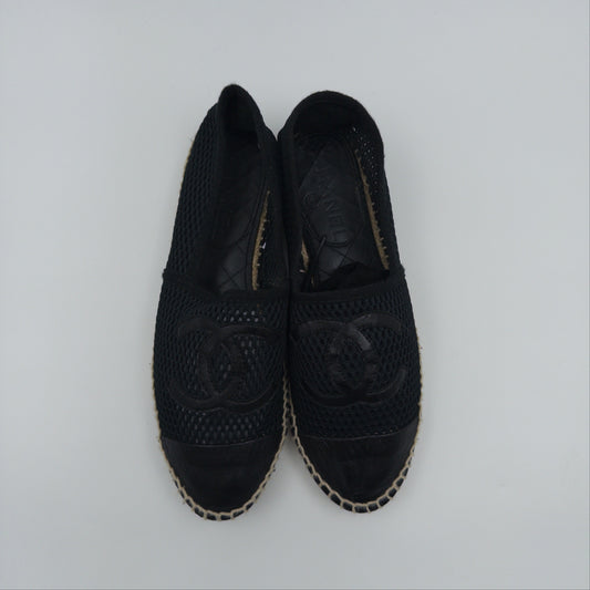 Pre-Owned Black Tweed Espadrilles (39)